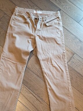 Lee Modern Series Straight Fit Jeans in Light Tan with Orange Trim